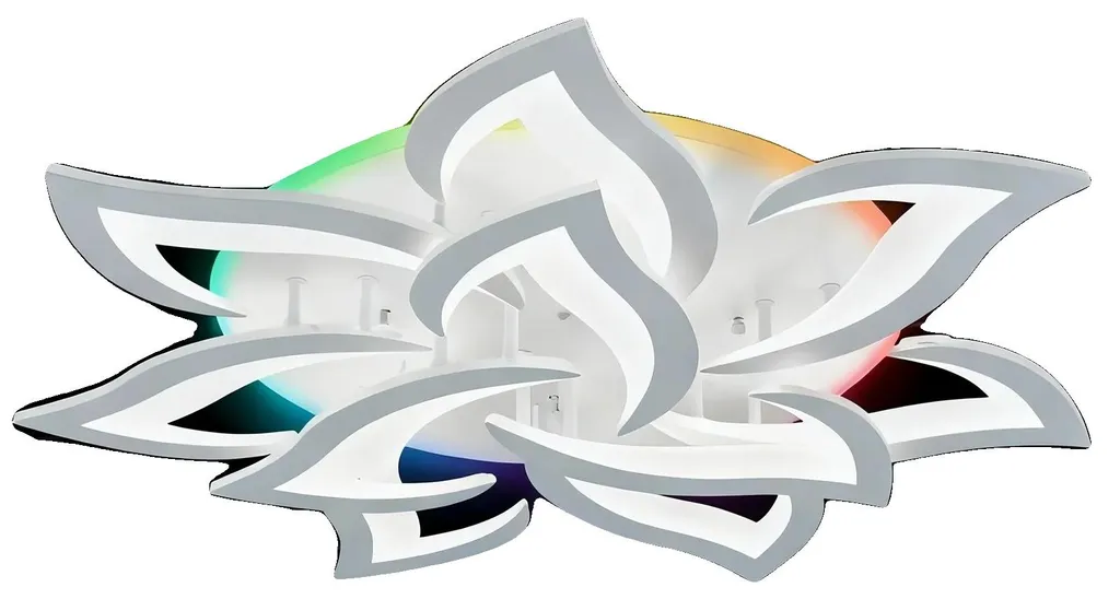 Lustre Plafonnier Connecté Design Fleur 10 Pétales Multicolore et Dimmable