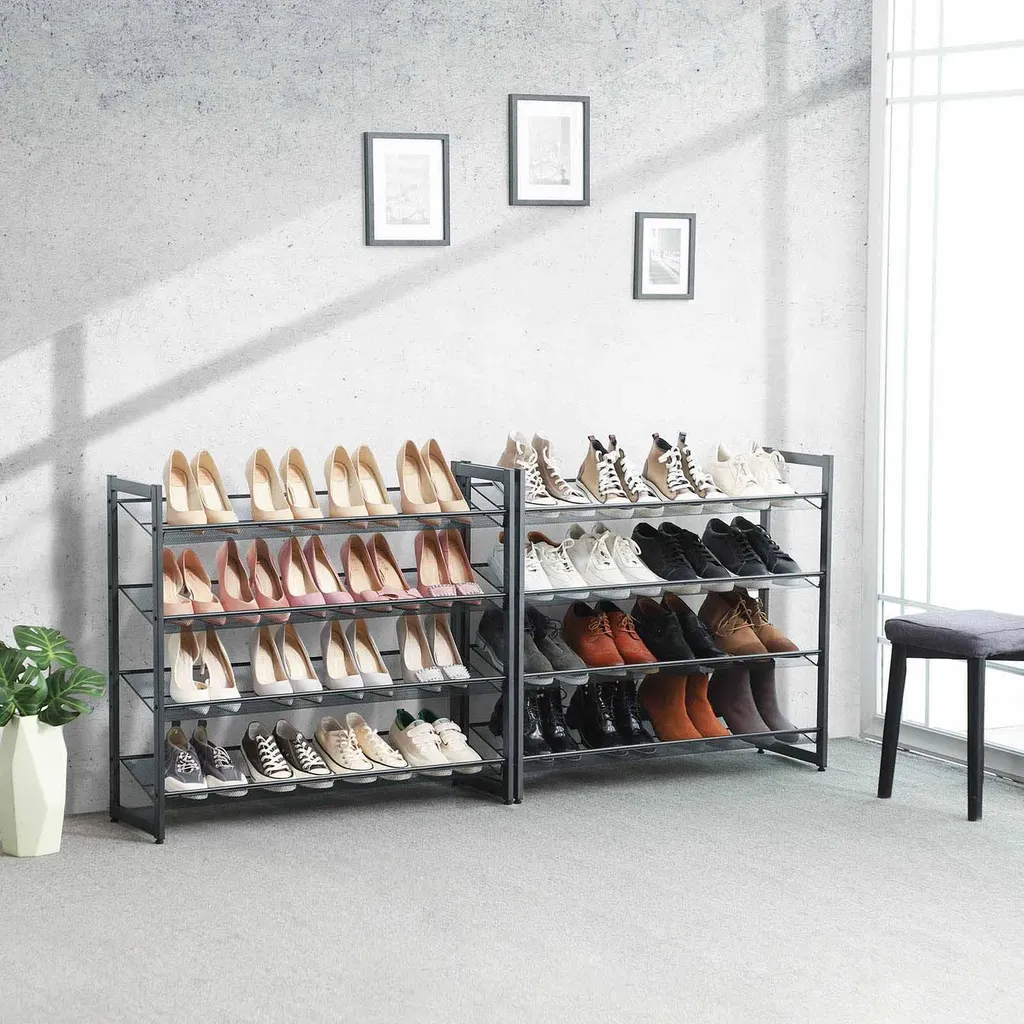 Fini le désordre : Rangement chaussures gris 2 pièces - Solution anti-vrac - 4