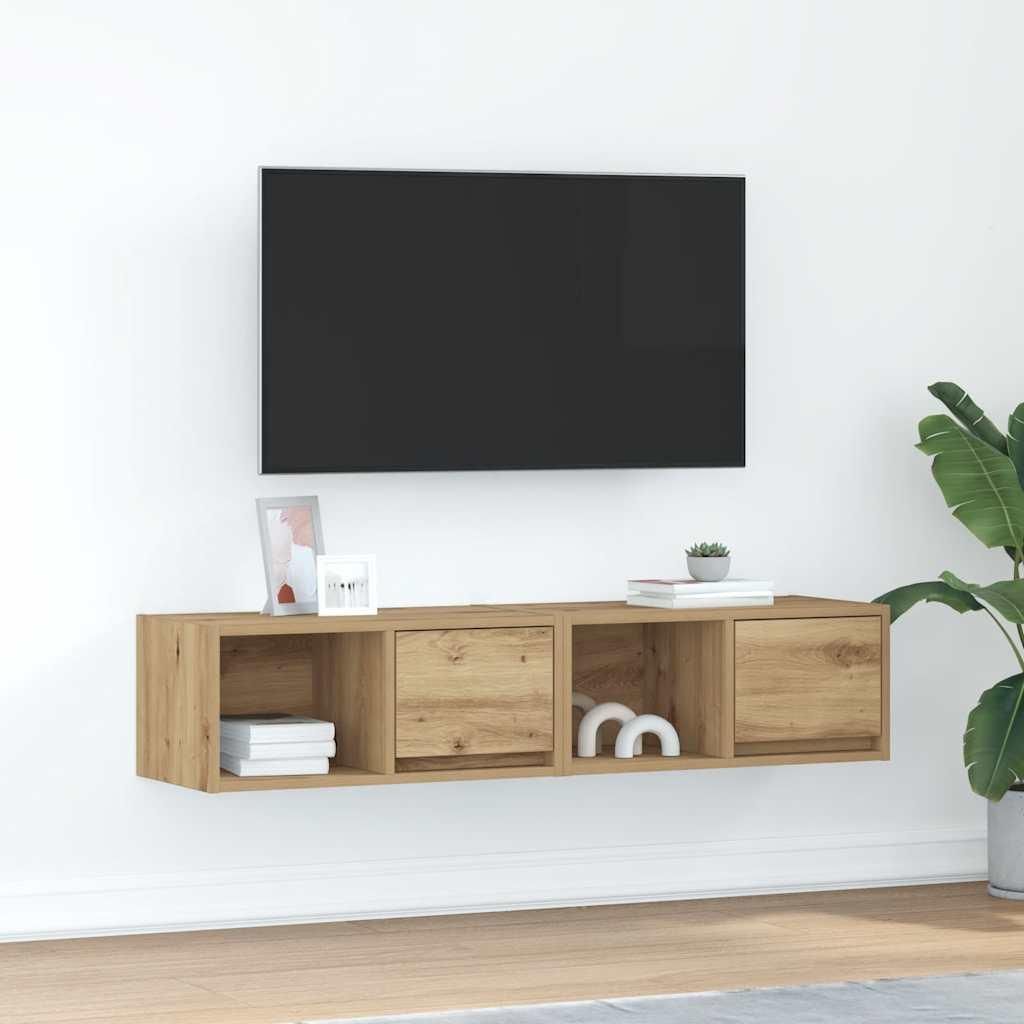 vidaXL TV-Schränke 2 Stk. Artisan-Eiche 60x31x25,5 cm Holzwerkstoff