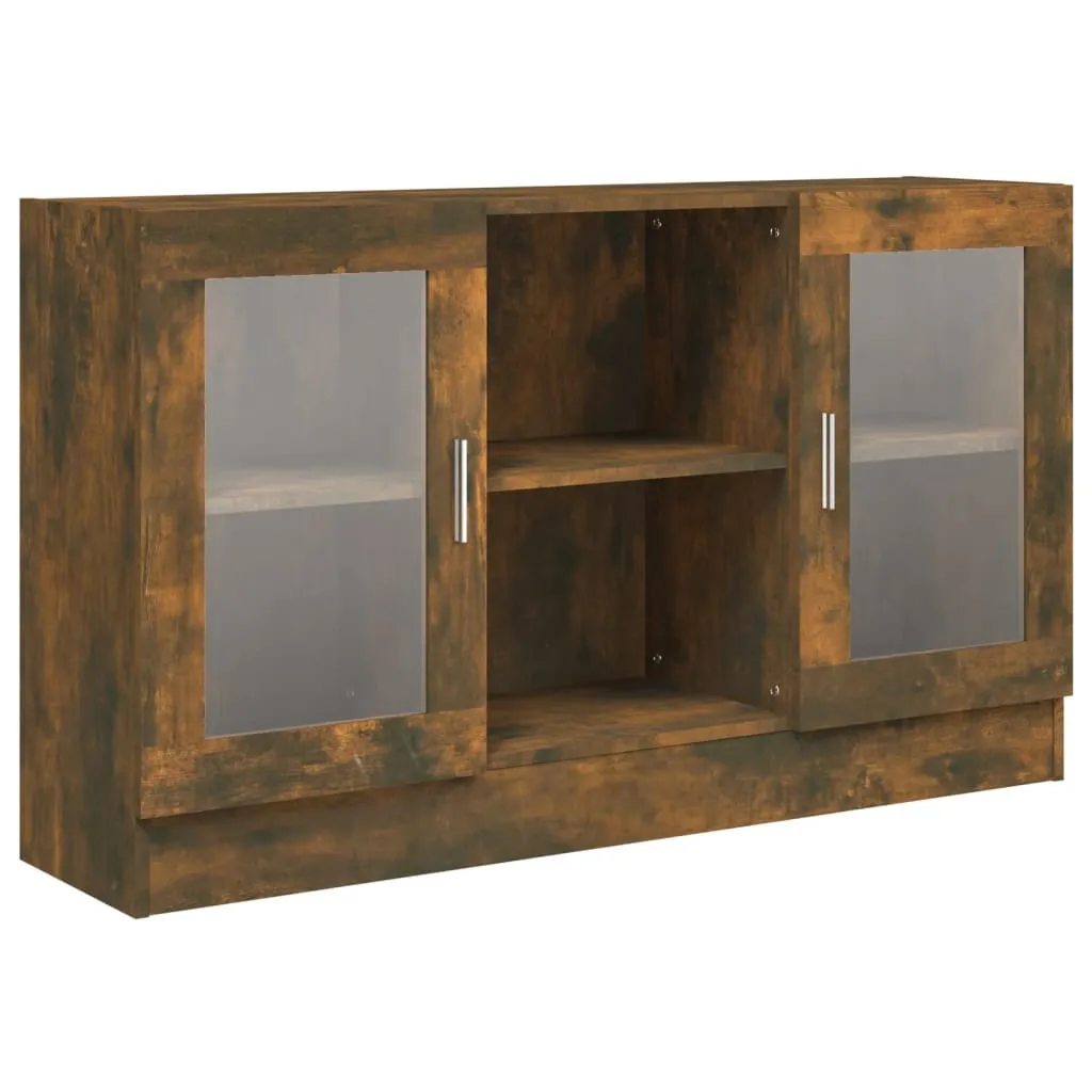 SYFAX™ Mobile Vetrina Rovere Fumo 120x30,5x70 cm in Legno Multistrato