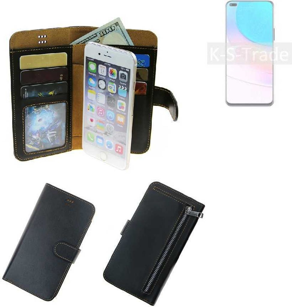 K-S-Trade Schutz Hülle kompatibel mit Huawei nova 8i Klapphülle Case Phone cover Slim Handytasche Handy Hülle schwarz aus Kunstleder (1 Stk)