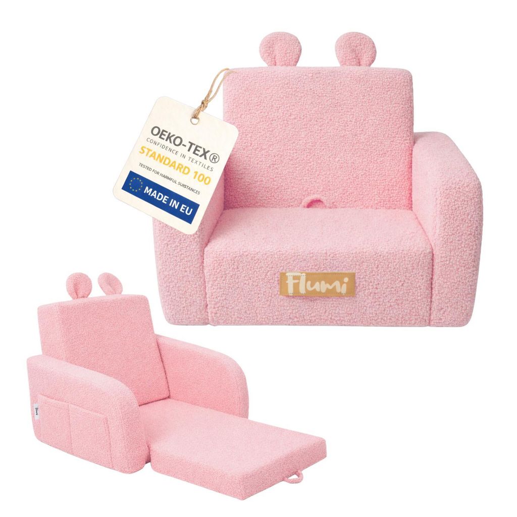 Flumi Kindersessel klappbar Kindersofa mit Liegefunktion und abnehmbarem Bezug