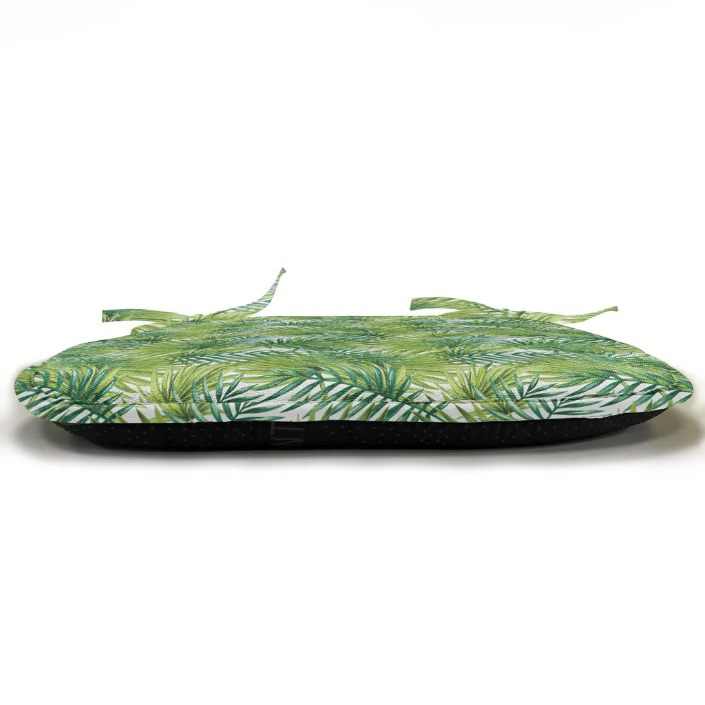 ABAKUHAUS Imbottitura per sedie da sala da pranzo, illustrazione colorata Cuscino naturale, decorativo e impermeabile con cinturini per sedie da cucina, 40 cm x 40 cm - confezione da 4, verde lime verde felce - 3