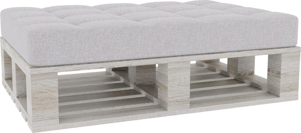 Palettenkissen, Palettenauflagen Sitzkissen Rückenlehne Gesteppt PFG (Sitzkissen 120x80, Platin)