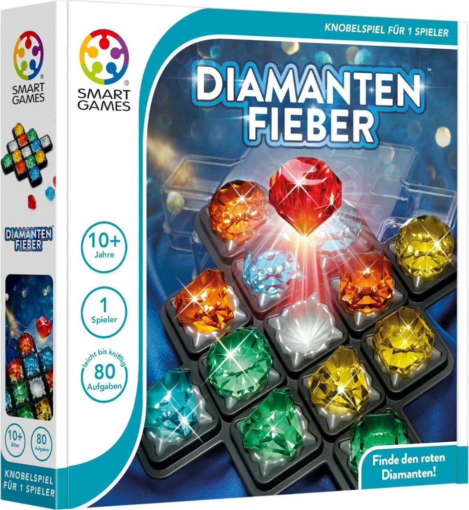 SmartGames Diamanten-Fieber – Gioco Deduttivo Con 80 Sfide – Età 10+