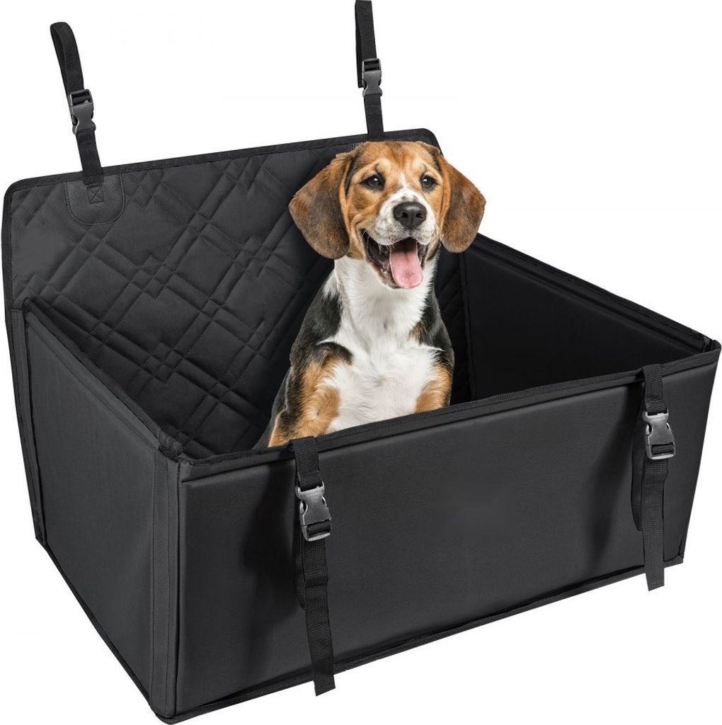 Hunde Autositz für Rückbank - 75x58x50cm - Hundesitz Auto Schwarz - Sicherer Rücksitz für Hunde - Autozubehör für Haustiere
