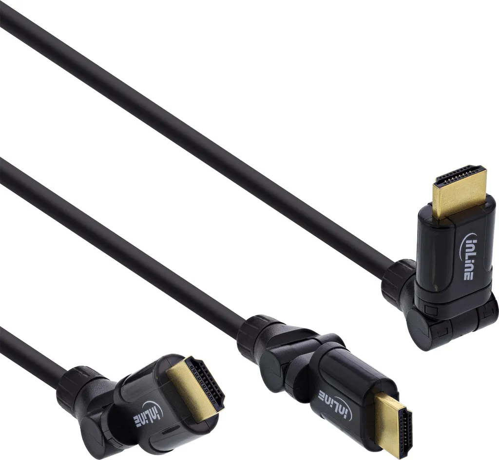 Cavo HDMI 3 Metri InLine 17003W: Angolo 90 Gradi Flessibile Professionale