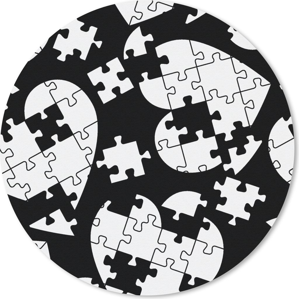 MuchoWow Mauspad Mousepad Mädchen - Puzzle - Herz - Muster - Mädchen - Kinder - Kinder 30x30 cm - Mousepads - Maus Mat - Pad - Mausunterlage - ...