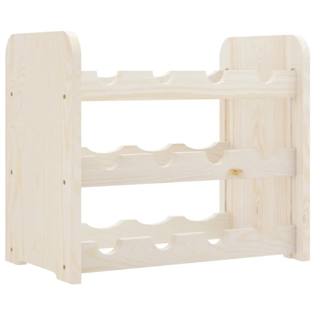 Rangement bouteilles pour cuisine en pin massif - Casier vin 43x25x37 cm