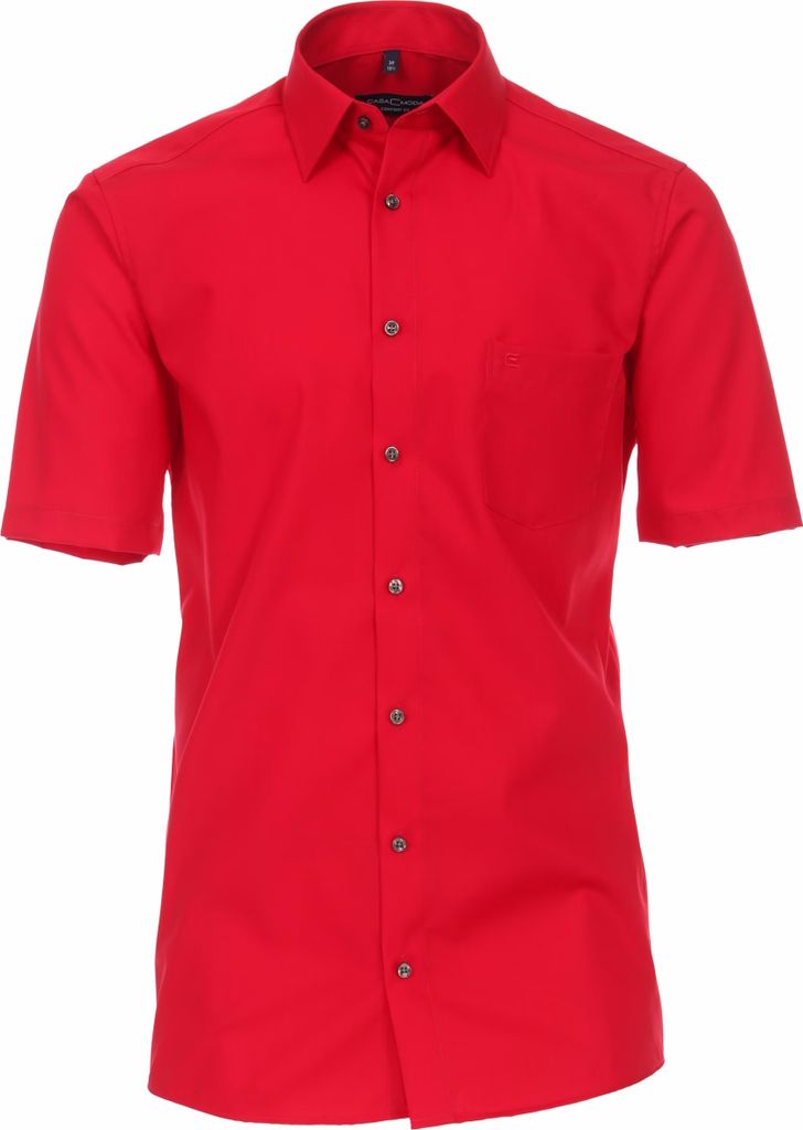 CASAMODA Herren Businesshemd Kurzarm Kent Comfort-Fit Rot 43