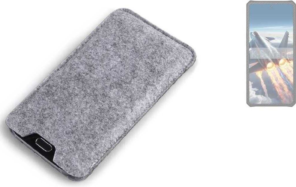 K-S-Trade Filz Handyhülle kompatibel mit iiiF150 Air2 Ultra Schutzhülle Filztasche Filz Tasche Case Sleeve Handy Hülle Filzhülle grau