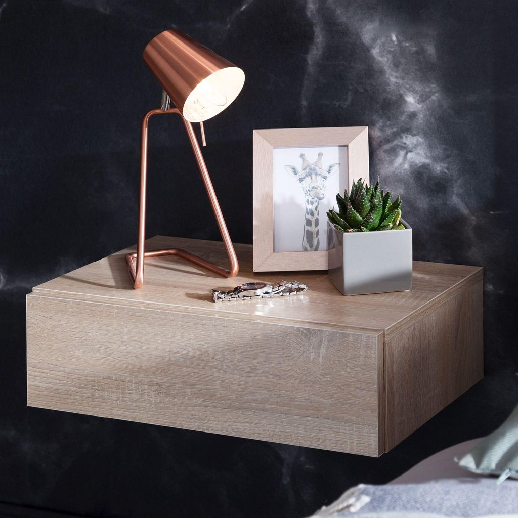 Table de chevet FineBuy Sonoma ZADAR pour fixation murale Image du produit 