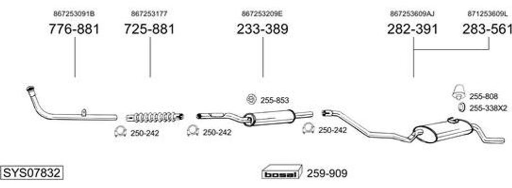 BOSAL Abgasrohr Auspuffrohr für VOLVO V70 I (875, 876) Hinten 328-221