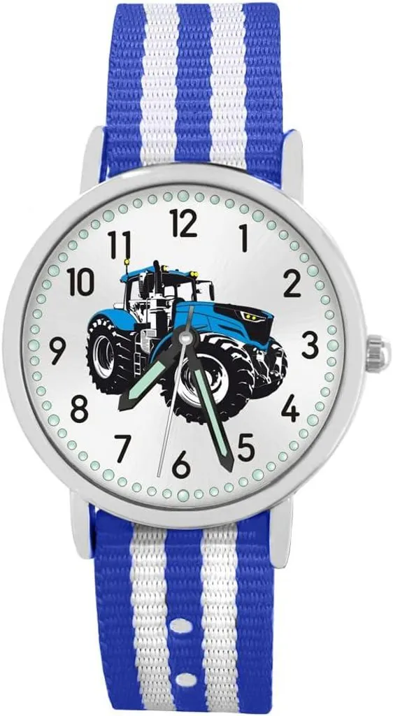 Orologio da Polso Bambini Trattore Blu - Sportivo, Analogico e Resistente