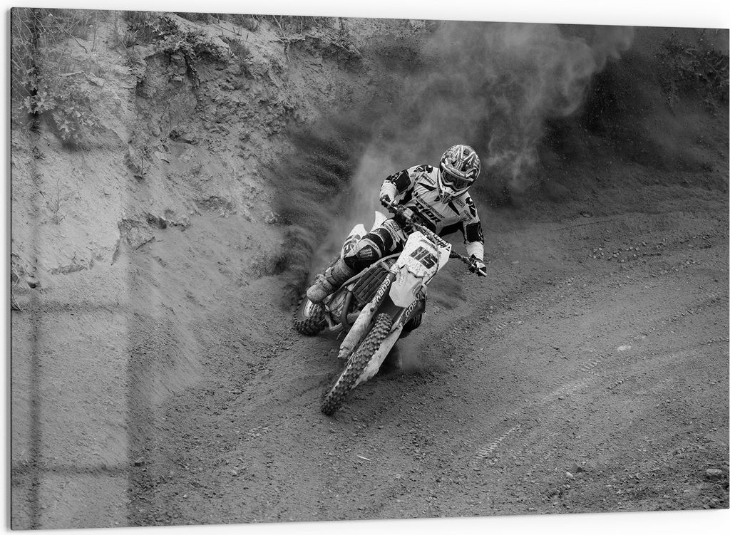 DEQORI Küchenrückwand Glas 60x40 cm 'Offroad Drift' Spritzschutz Bad Rückwand Küche