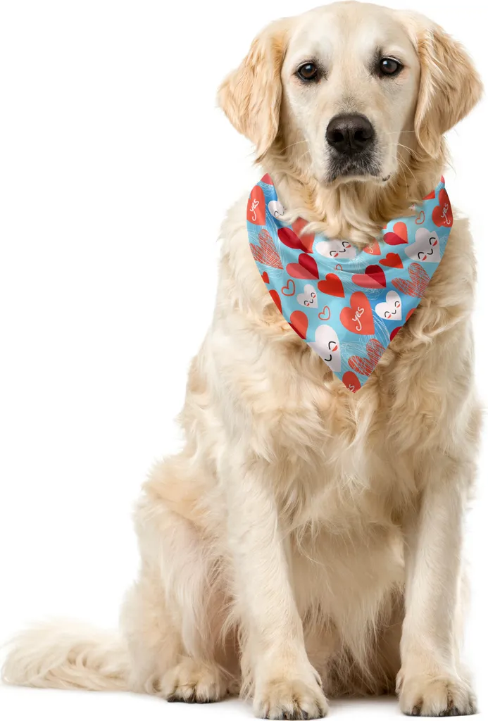 Foulard Tecnico ABAKUHAUS per Animali 40x40 cm Stampa Cuori