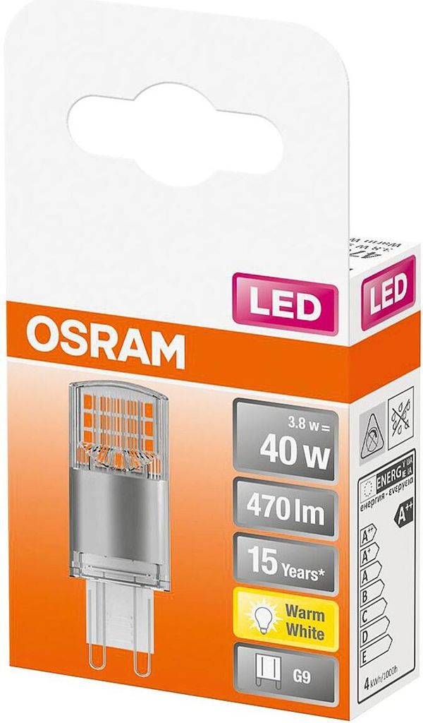 LED Stiftsockellampe PIN G9 3,8W 470lm 2700K Produktbild 