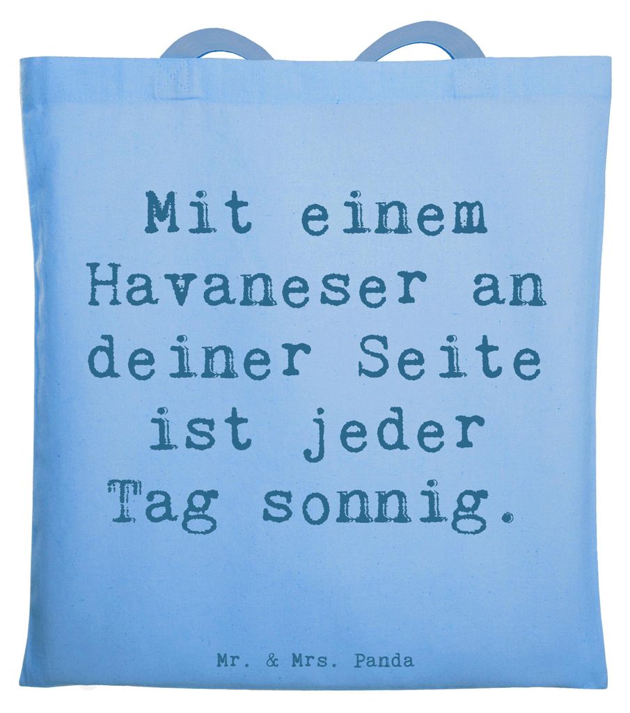 Mr. & Mrs. Panda Schultasche Spruch Havaneser Sonnenschein - Sky Blue - Geschenk, Hund, Spiel, Tasche, Beutel, Freude, totebag, Hunderassen Charakt...