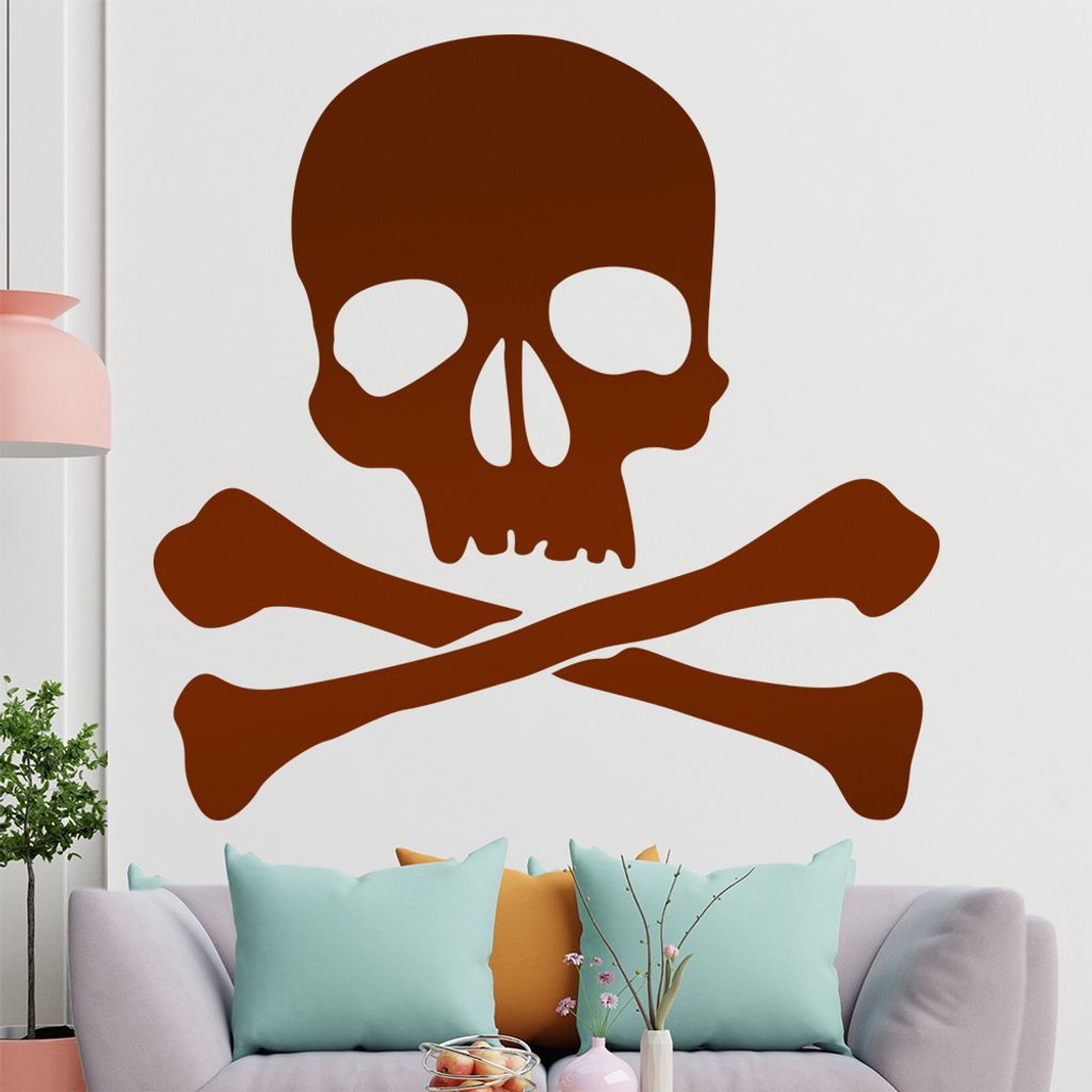 hauptsachebeklebt KIWISTAR Totenkopf - Schädel Piraten Rebell Wandtattoo in 6 Größen - Wandaufkleber Wall Sticker - Dekoration, Küche, Wohnzimm...