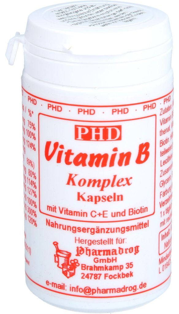 PHD Vitamin B Komplex mit Vitamin C + E und Biotin Kapseln, 60 St. Kapseln