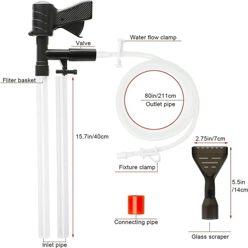 Aspirateur de gravier pour aquarium 5 en 1 : fini l'eau trouble et sale