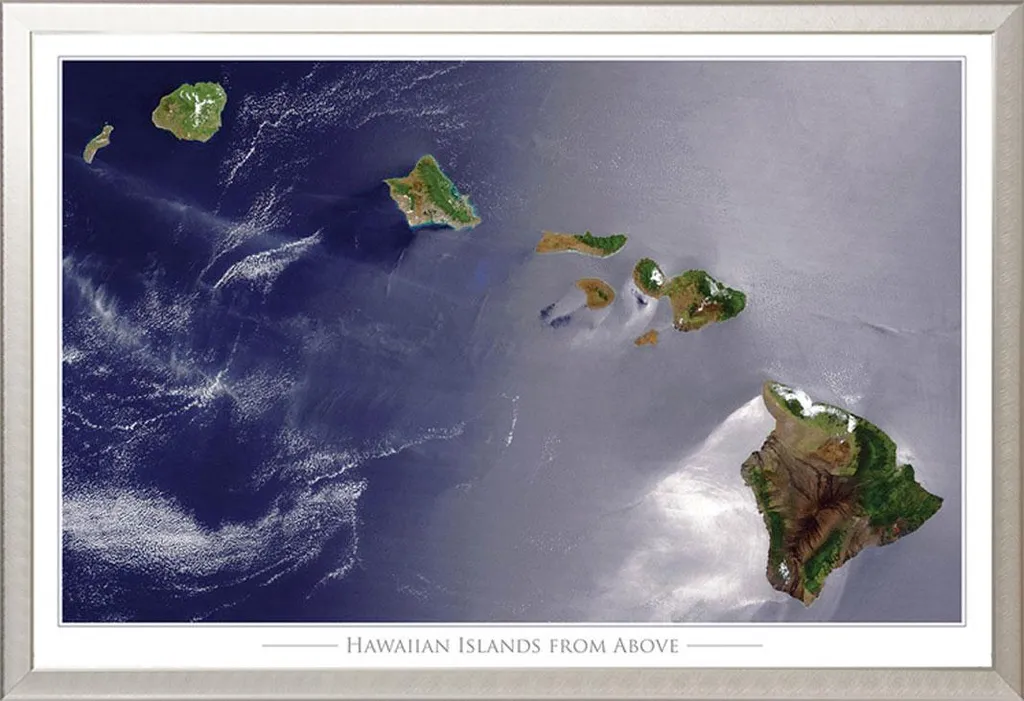 Poster Hawaii NASA con Cornice Alluminio Shinsuke Silver - Qualità Oro