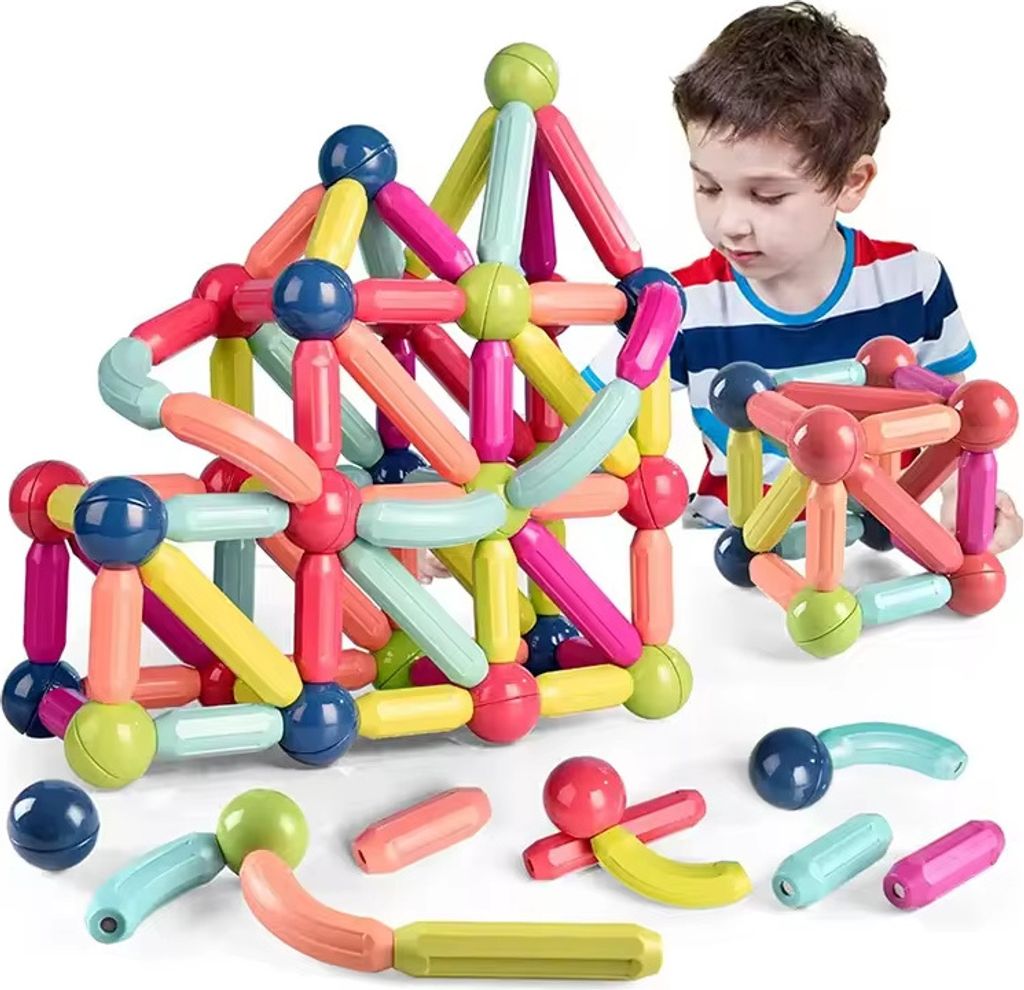 100 Stück Magnetische Bausteine, Magnet Montessori Produktbild