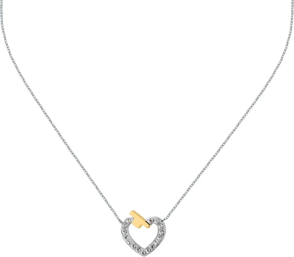 Collier en Acier Argenté pour Femme Trussardi avec Pendentif Logo Chic