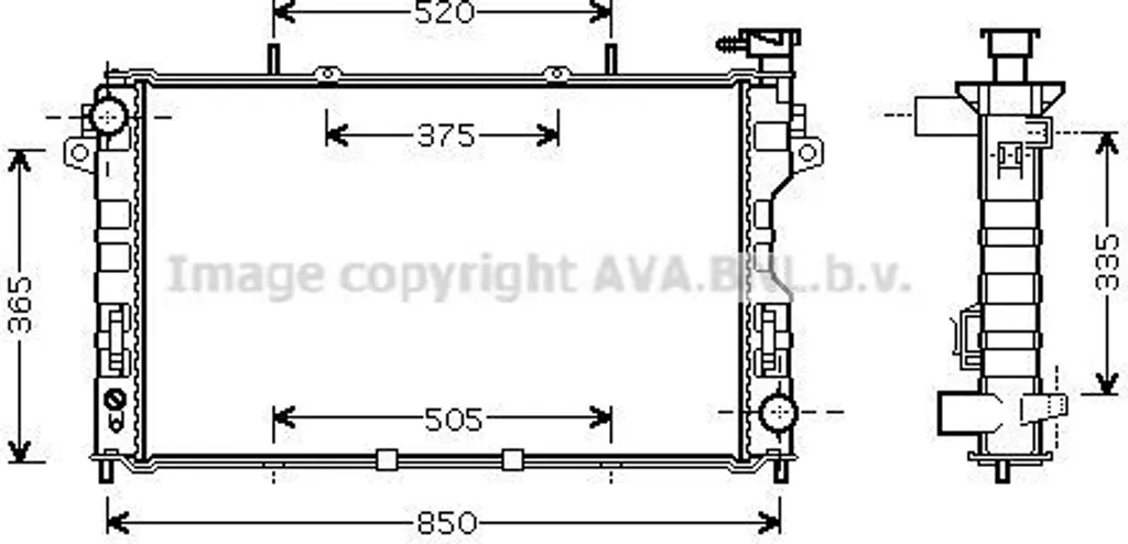 Radiateur de refroidissement moteur Voyager IV - Modèle CR2077