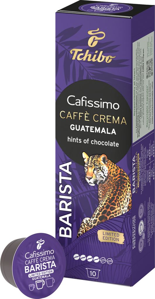 Tchibo Cafissimo Caffè Crema Barista Guatemala Kaffeekapseln, 10 Stück (Caffè Crema, mit einem Hauch von Schokolade), nachhaltig & fair gehandel...