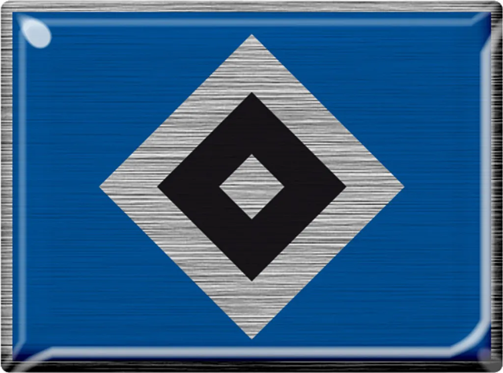 Badge Adesivo 3D HSV Hamburger SV Effetto Diamante Metallo UV-Safe