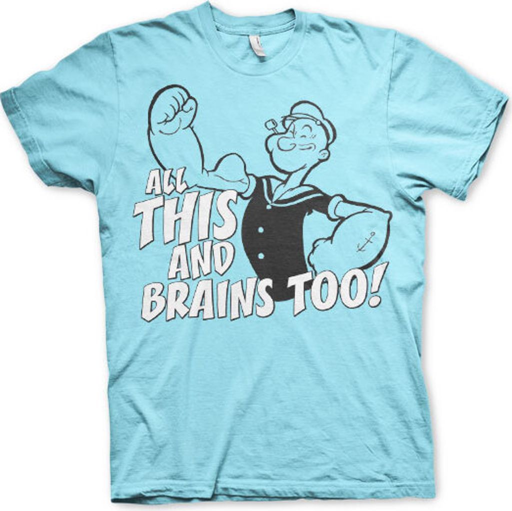 All This And Brains Too T-Shirt - Medium - Skyblue