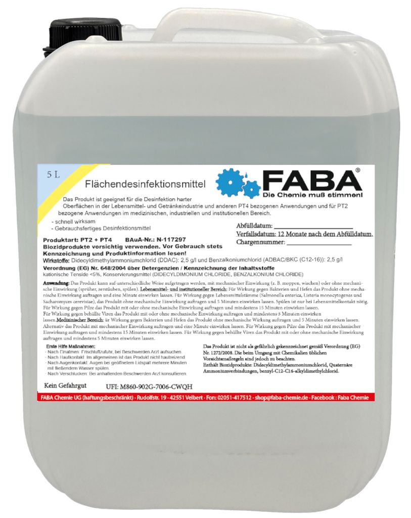 FABA Flächendesinfektionsmittel 5 L Produktbild 
