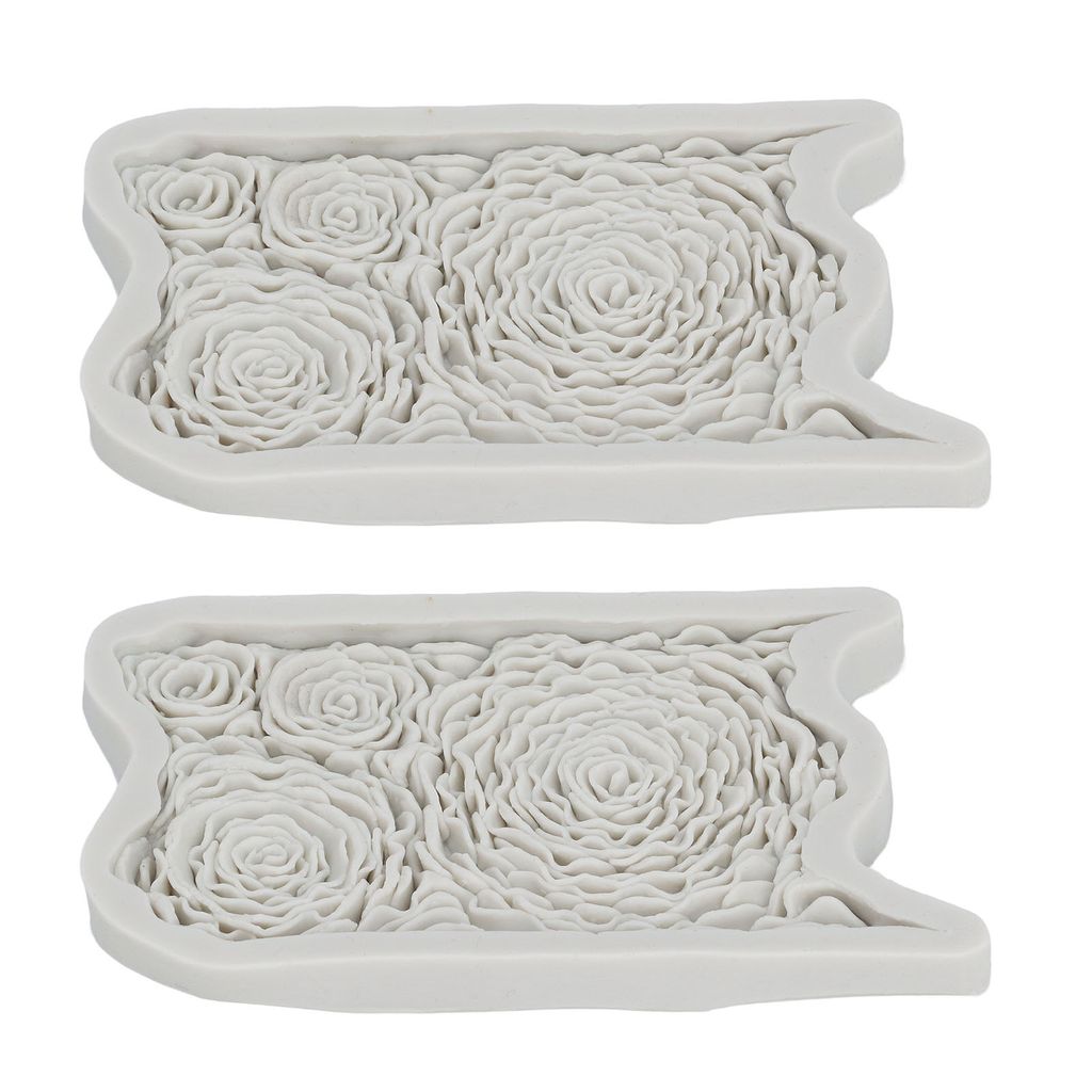 2er-Pack Silikonformen mit Rosenblumenmuster, DIY-Backschablonen-Werkzeug zur Herstellung von Schokoladen-, Süßigkeiten- und Kuchenbasteln