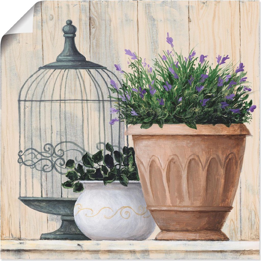 ARTland Poster Antiker Strauß_hell Größe: 30x30 cm