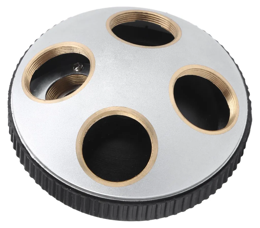 Adaptateur de tourelle pour objectifs de microscope 4 trous type RMS - 3