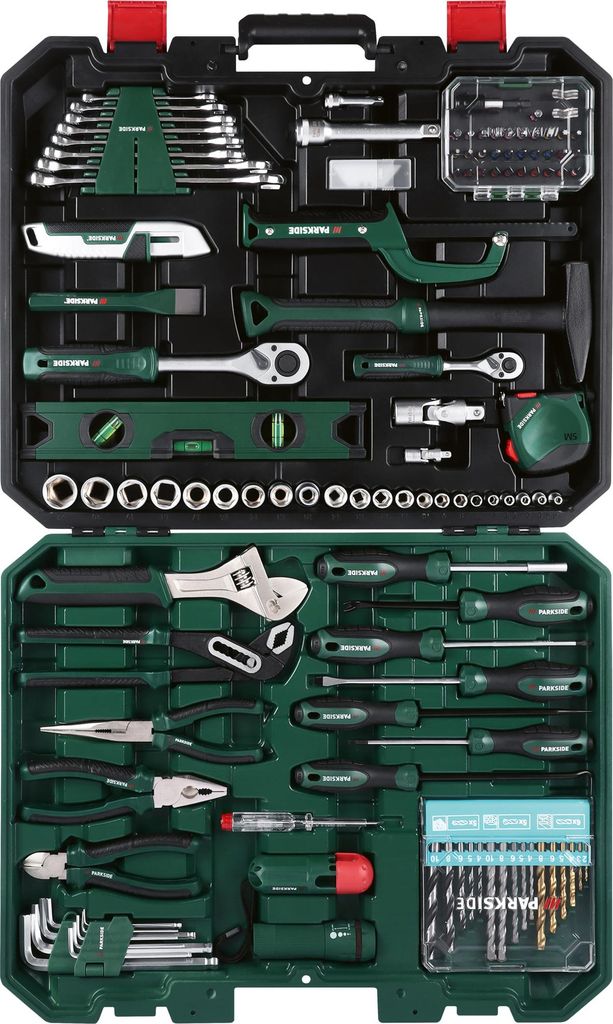 PARKSIDE Werkzeugkoffer Set 123-teilig Ratschen Zangen Produktbild 