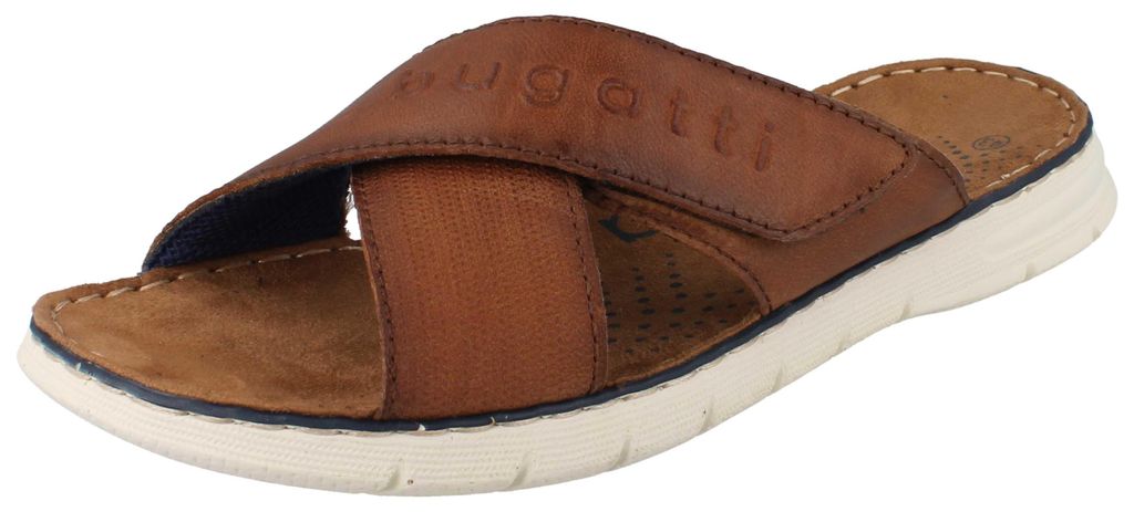 BUGATTI Herren Pantolette braun Glattleder - Größe: 41 Produktbild 