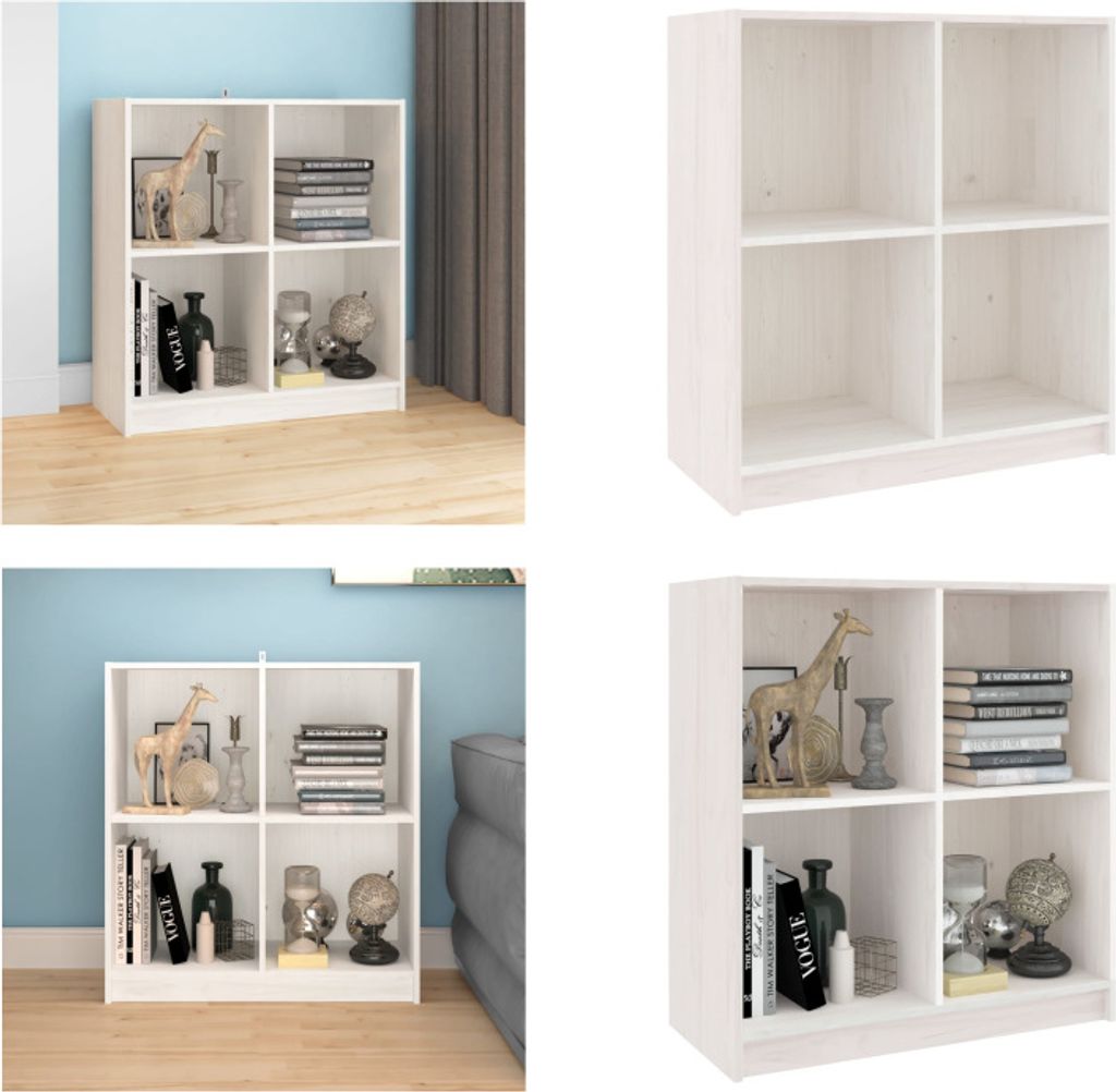 vidaXL Sideboard Weiß 70x33x76 cm Massivholz Kiefer - Sideboard - Sideboards - Lagerschrank - Lagerregal