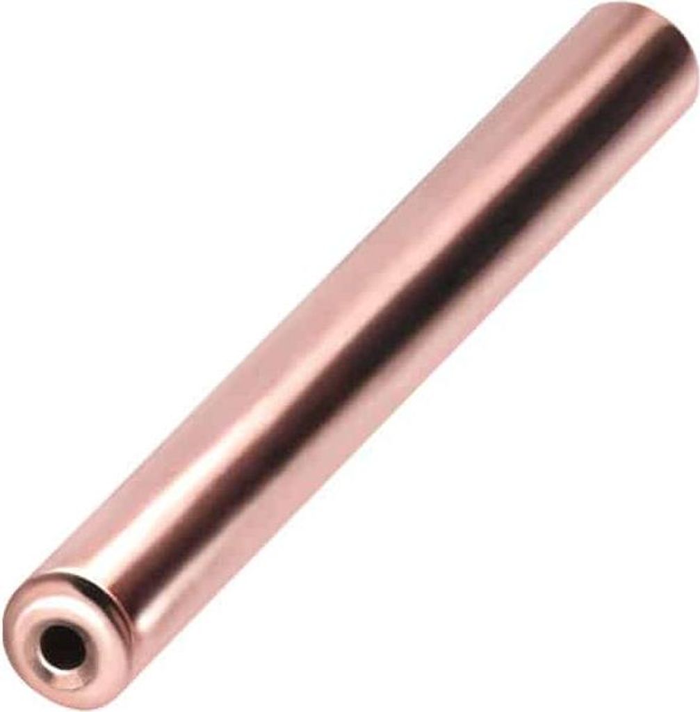 Zungenpiercing, Intim-Piercing Titan Barbell mit Push Fit ohne Kugeln RoséGold Stablänge: 12mm