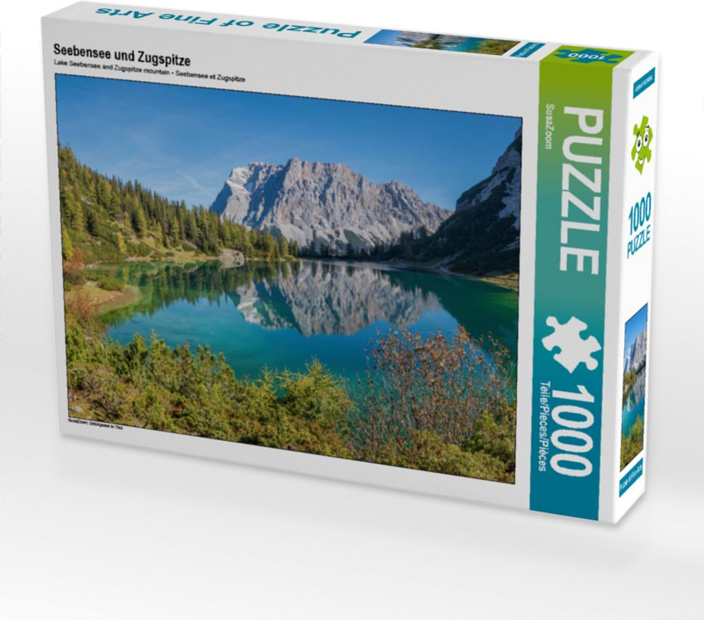 CALVENDO Puzzle Seebensee und Zugspitze | 1000 Teile Lege-Größe 64x48cm Foto-Puzzle für glückliche Stunden