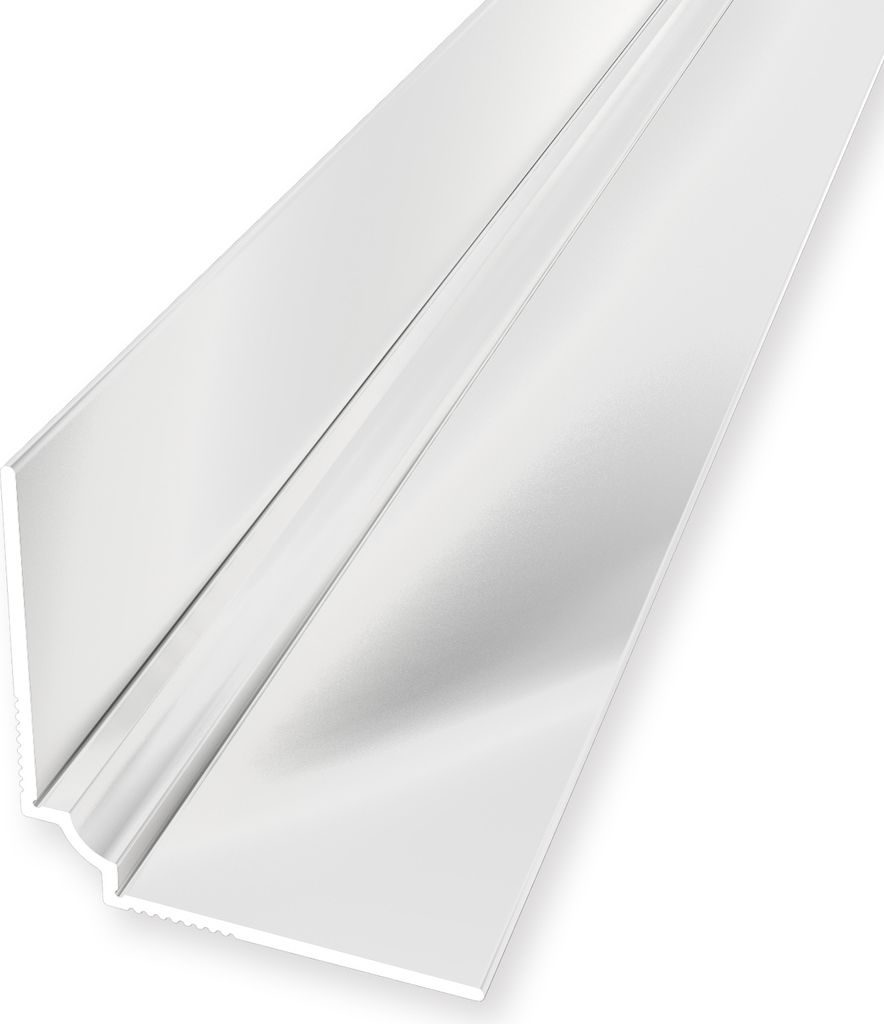 Wandprofil 25 x 25 x 2700 mm Einfasshöhe 2 mm Tapetenprofil Aluminium Glatt Ungebohrt Weiß Küberit