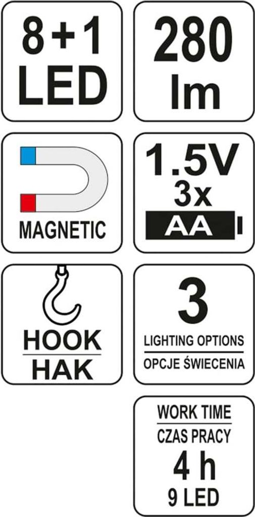 YATO LED pracovné svetlo s magnetom Obrázok produktu 6