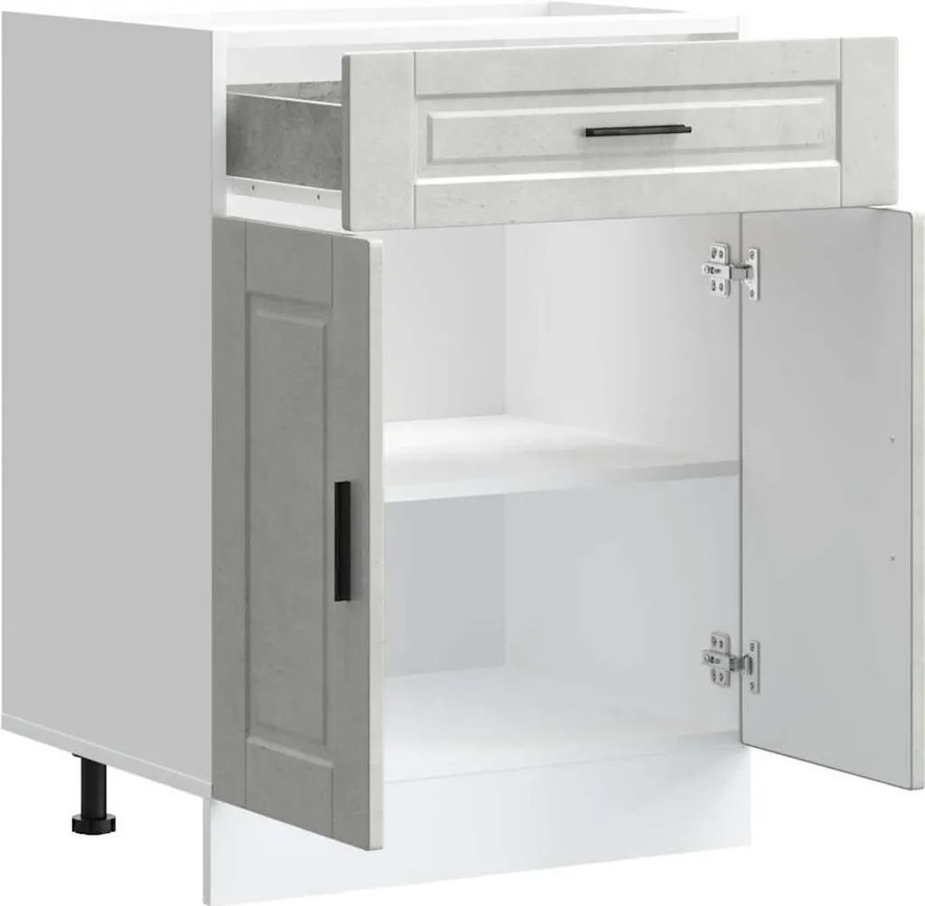 Armadio Cucina Porto Grigio Cemento 2025 - Legno Robusto 1 Anta - 5
