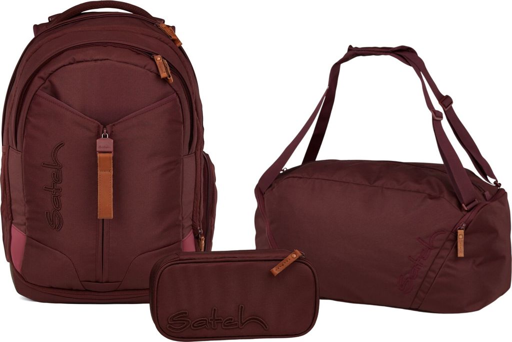 Satch Schulrucksack-Set MATCH Nordic Ruby 3-teilig, ab. 5. Klasse