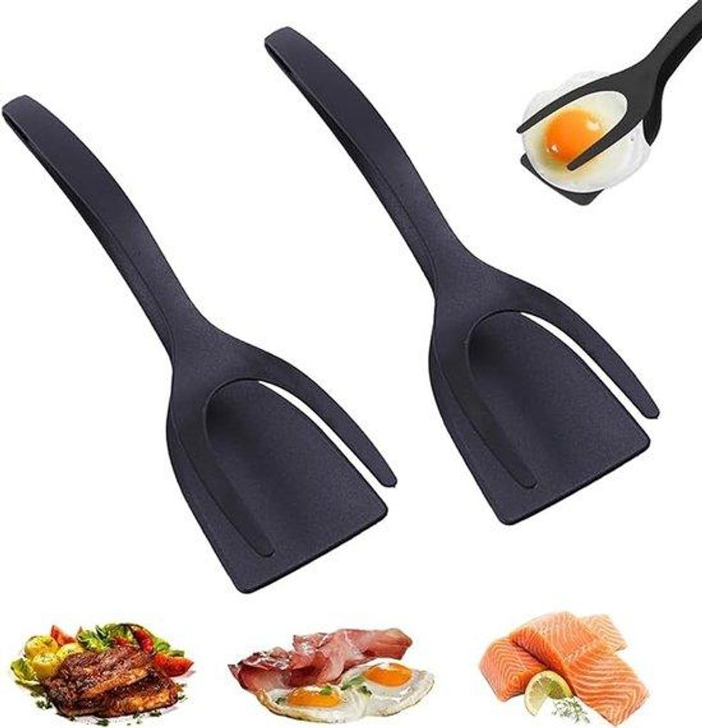 Set aus 2 Grillpinnen, hitzebeständige Grillzangen für Fleisch und Gemüse