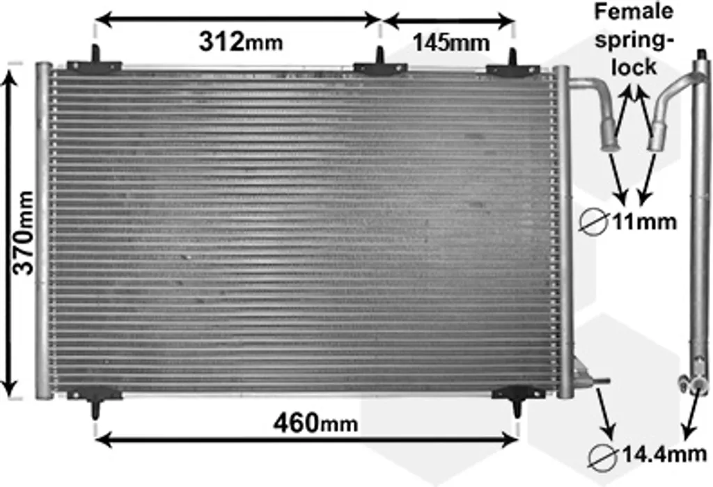 Refroidisseur de climatisation pour moteur essence et diesel hors 1.6HDi