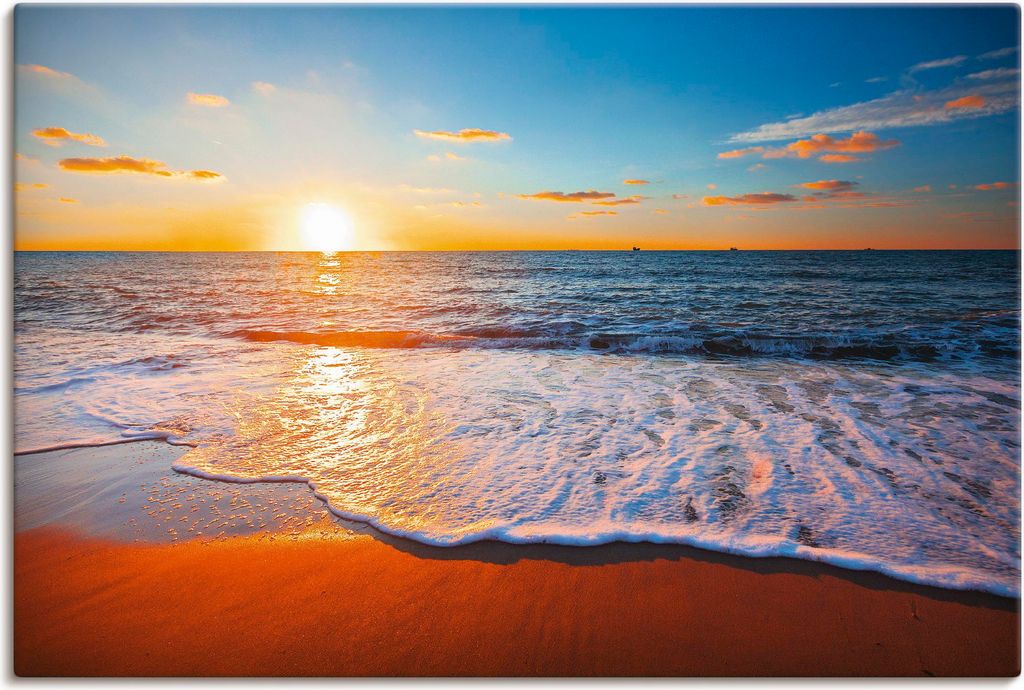 ARTland Leinwandbild Sonnenuntergang und das Meer Größe: 120x80 cm