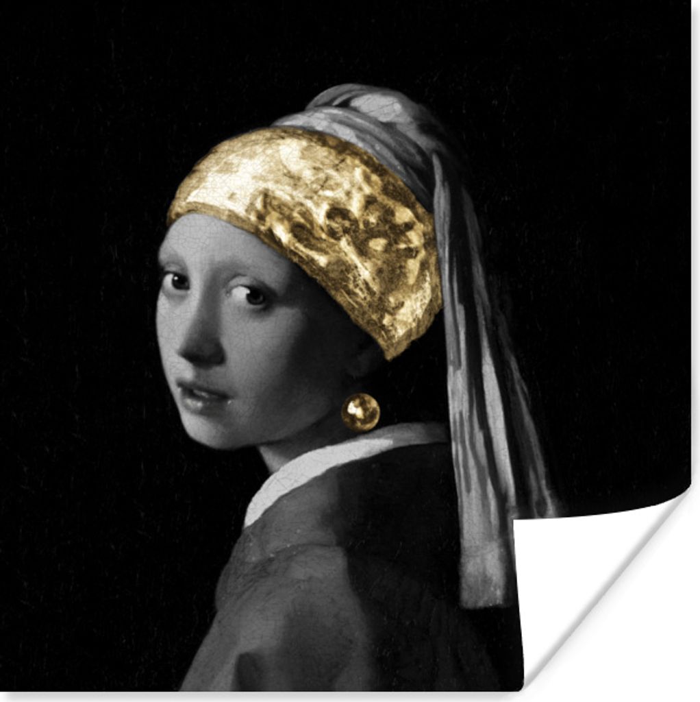 MuchoWow Poster Mädchen mit Perlenohrring - Vermeer - Kunst 30x30 cm - Wandposter - Printing