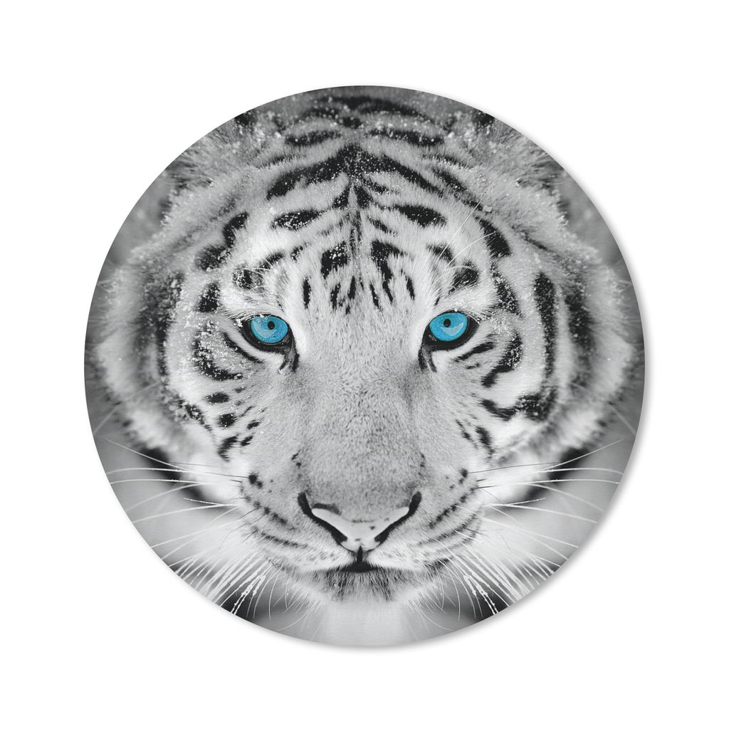 MuchoWow Mauspad Mousepad Tiere - Tiger - Augen - Blau - Schwarz und weiß 30x30 cm - Mousepads - Maus Mat - Pad - Mausunterlage - Tischunterlage...